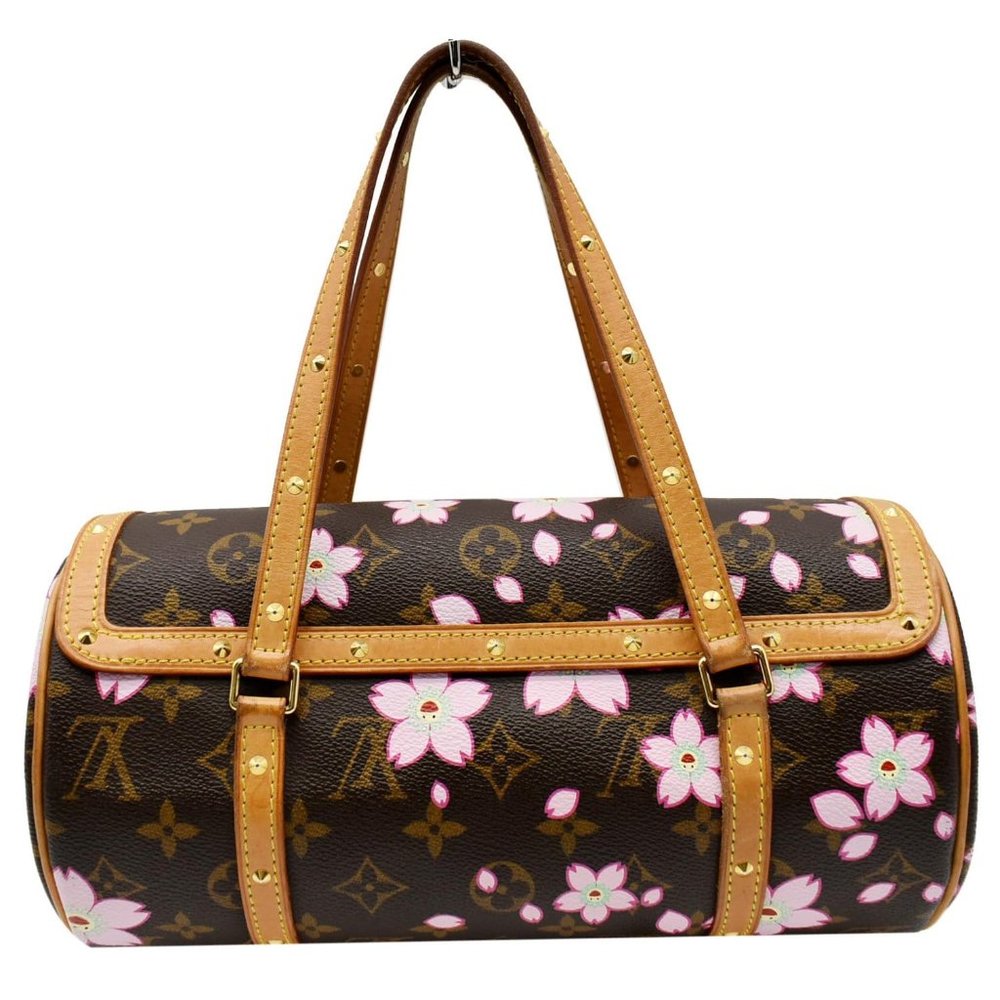 LOUIS VUITTON Papillon Monogram Cherry Blossom Tote Handbag Brown - Picture 3 of 11